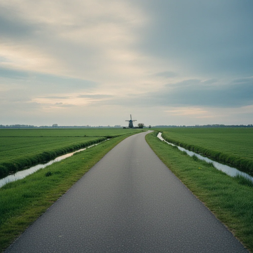 Fietsers rijden samen over een schilderachtige route door Nederlandse polderlandschappen